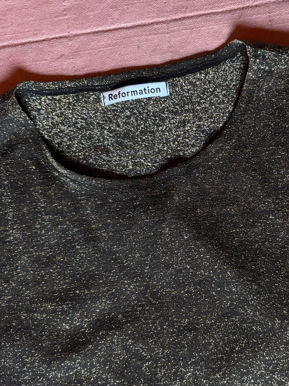 Reformation Jupiter Metallic Crop Top- Size M- Long Sleeve Sheer Party Top